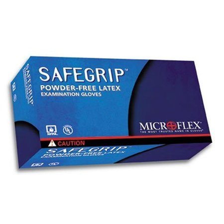 ANSELL SafeGrip, Latex Exam Gloves, Latex, L, Blue MI98904